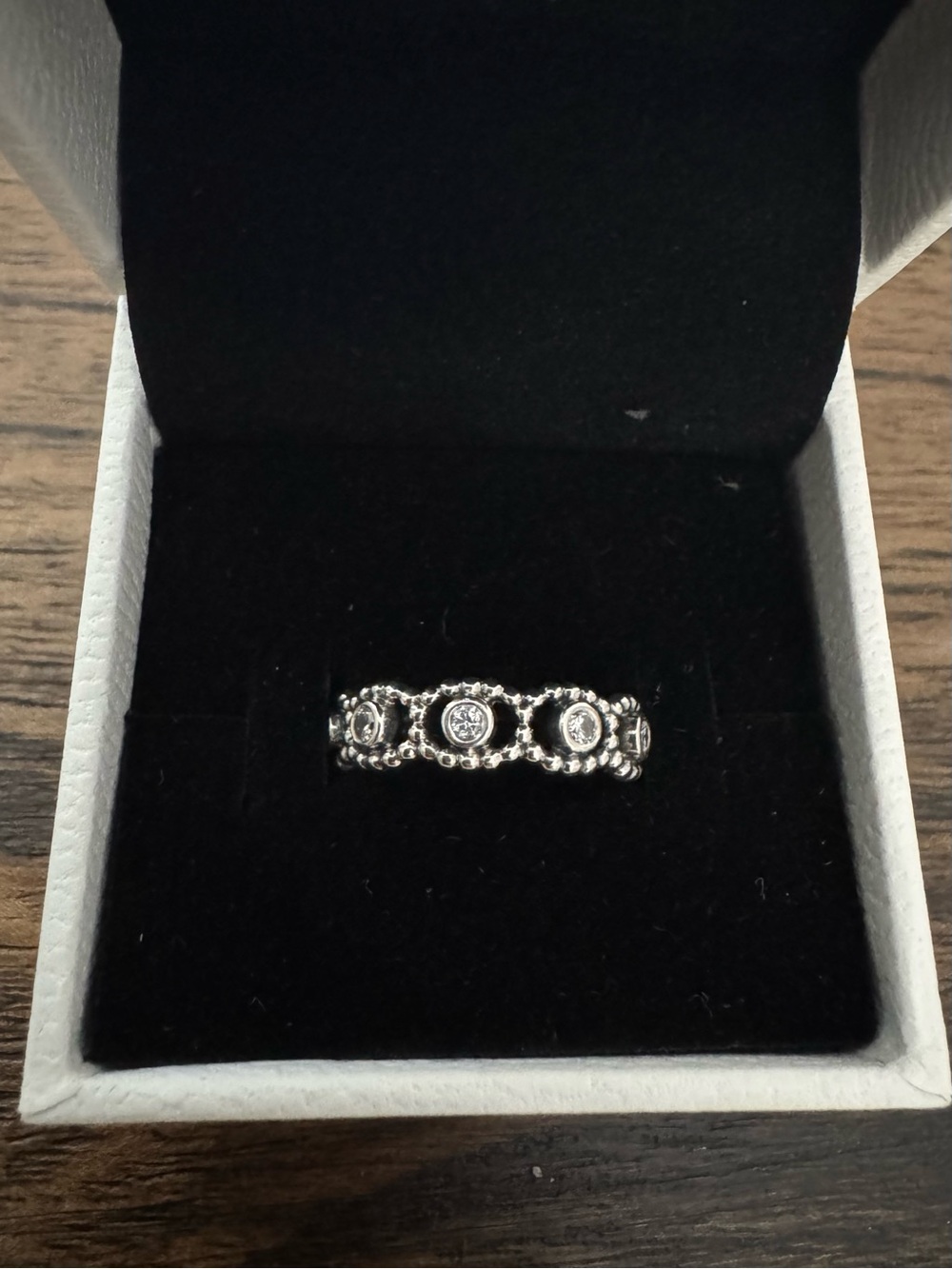 Pandora Her Majesty CZ Cubic Zirconia Ring 925 Sterling Silver Size 54 US 7